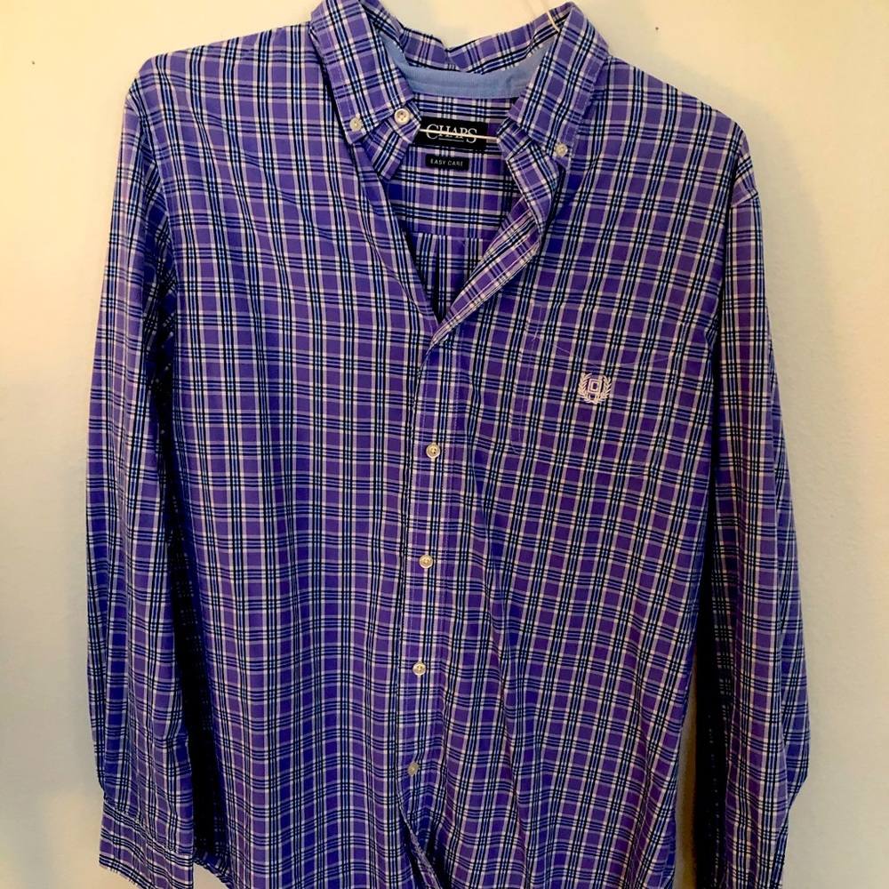 Chaps purple long sleeve button down
